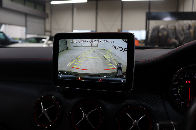 AMG Aクラス A45 4MATIC ﾚｰﾀﾞｰｾｰﾌﾃｨPKG　後期 ｷｰﾚｽｺﾞｰ 黒本革 HDDﾅﾋﾞTV ｽﾏﾎ連携 ﾊﾞｯｸｶﾒﾗ PTS LEDﾗｲﾄ AMG専用装備&ﾁｭｰﾆﾝｸﾞ ﾀﾞｲﾅﾐｯｸS BBS18AW 7AT　2年保証