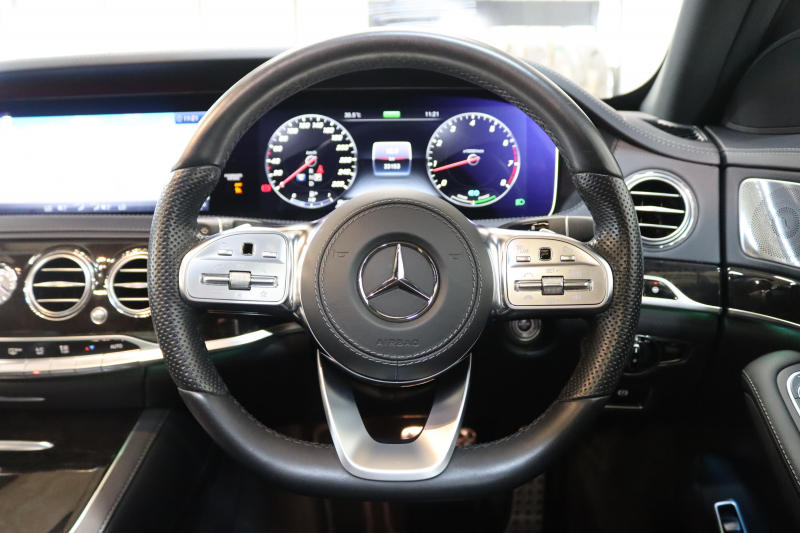 メルセデスベンツ Sクラス S450ｴｸｽｸﾙｰｼﾌﾞ ｽﾎﾟｰﾂﾘﾐﾃｯﾄﾞ AMGﾗｲﾝﾌﾟﾗｽ&ﾚｰﾀﾞｰｾｰﾌﾃｨPKG　ISG搭載 後期 特別仕様車 ｷｰﾚｽｺﾞｰ 黒本革 ﾍﾞﾝﾁﾚｰﾀｰ ﾊﾟﾉﾗﾏSR ﾍｯﾄﾞｱｯﾌﾟD HDDﾅﾋﾞTV ｽﾏﾎ連携 ﾌﾞﾙﾒｽﾀｰ 360ｶﾒﾗ PTS LEDﾗｲﾄ ﾊﾝｽﾞﾌﾘｰA ｸﾛｰｼﾞﾝｸﾞS ｴｱｻｽ 9AT　2年保証