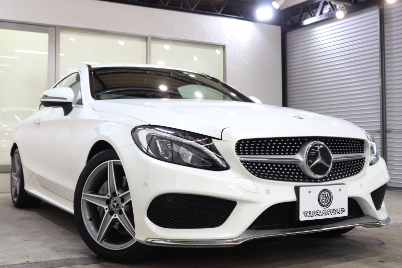 メルセデスベンツ Cクラス C180ｸｰﾍﾟ ｽﾎﾟｰﾂ ﾚｰﾀﾞｰｾｰﾌﾃｨPKG　ｷｰﾚｽｺﾞｰ 黒革 HDDﾅﾋﾞTV BT音楽 ﾊﾞｯｸｶﾒﾗ PTS LEDﾗｲﾄ AMGｴｱﾛ&18AW ﾀﾞｲﾅﾐｯｸS 9AT　2年保証