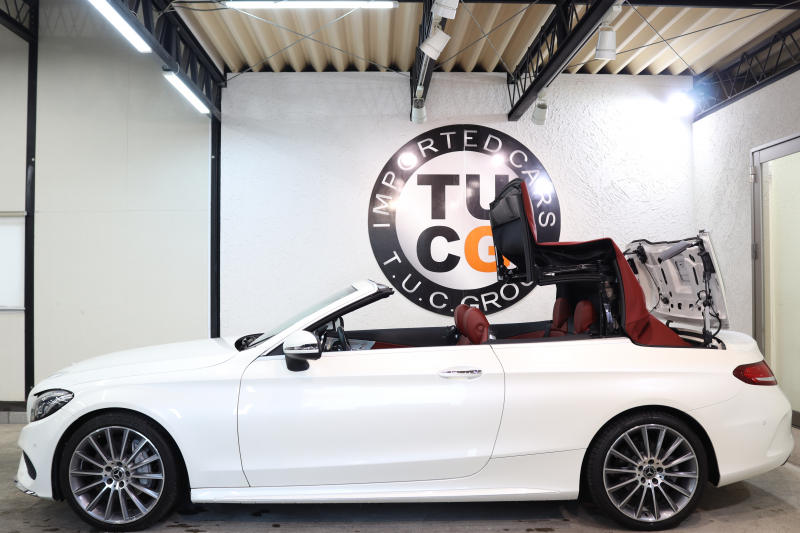 メルセデスベンツ Cクラス C180ｶﾌﾞﾘｵﾚ ｽﾎﾟｰﾂ ﾚｻﾞｰｴｸｽｸﾙｰｼﾌﾞ&ﾚｰﾀﾞｰｾｰﾌﾃｨPKG　ｷｰﾚｽｺﾞｰ 赤本革 ｴｱｽｶｰﾌ ﾍｯﾄﾞｱｯﾌﾟD HDDﾅﾋﾞTV BT音楽 ﾊﾞｯｸｶﾒﾗ PTS LEDﾗｲﾄ AMGｴｱﾛ&19AW ﾀﾞｲﾅﾐｯｸS 赤幌 9AT　2年保証