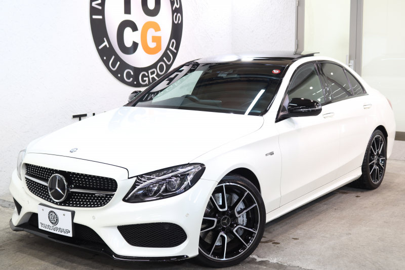 AMG Cクラス C43 4MATIC ｴｸｽｸﾙｰｼﾌﾞ&ﾚｰﾀﾞｰｾｰﾌﾃｨPKG　ｷｰﾚｽｺﾞｰ 赤本革 ﾊﾟﾉﾗﾏSR HDDﾅﾋﾞTV BT音楽 ﾌﾞﾙﾒｽﾀｰ ﾊﾞｯｸｶﾒﾗ PTS LEDﾗｲﾄ ﾊﾝｽﾞﾌﾘｰA AMG専用装備&ﾁｭｰﾆﾝｸﾞﾀﾞｲﾅﾐｯｸｾﾚｸﾄ 9AT　2年保証