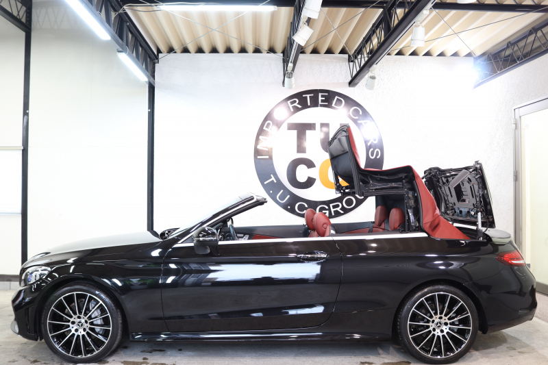 メルセデスベンツ Cクラス C180ｶﾌﾞﾘｵﾚ ｽﾎﾟｰﾂ ﾚｻﾞｰｴｸｽｸﾙｰｼﾌﾞ&ﾚｰﾀﾞｰｾｰﾌﾃｨPKG　後期 1ｵｰﾅｰ ｷｰﾚｽｺﾞｰ 赤本革 ｴｱｽｶｰﾌ ﾍｯﾄﾞｱｯﾌﾟD HDDﾅﾋﾞTV ｽﾏﾎ連携 ﾊﾞｯｸｶﾒﾗ PTS LEDﾗｲﾄ 赤幌 ﾀﾞｲﾅﾐｯｸS ｴｱｻｽ 9AT　2年保証