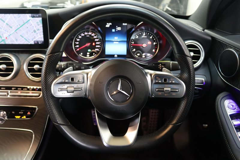 メルセデスベンツ Cクラス C220dｽﾃｰｼｮﾝﾜｺﾞﾝ AVG AMGﾗｲﾝ ﾚｰﾀﾞｰｾｰﾌﾃｨPKG　後期 MEｺﾈｸﾄ ｷｰﾚｽｺﾞｰ 黒革 HDDﾅﾋﾞTV ｽﾏﾎ連携 ﾊﾞｯｸｶﾒﾗ PTS LEDﾗｲﾄ 自動Rｹﾞｰﾄ AMGｴｱﾛ&18AW ｴｱｻｽ 9AT　2年保証