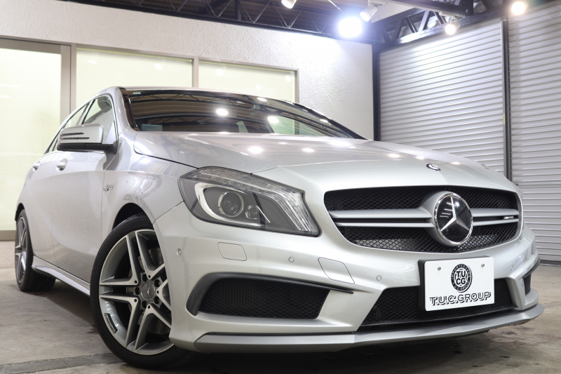 AMG Aクラス A45 4MATIC AMGｴｸｽｸﾙｰｼﾌﾞ&ﾚｰﾀﾞｰｾｰﾌﾃｨPKG　黒本革 ｼｰﾄﾋｰﾀｰ HDDﾅﾋﾞTV BT音楽 ﾊﾞｯｸｶﾒﾗ PTS ｷｾﾉﾝ AMG専用装備&ﾁｭｰﾆﾝｸﾞ 7AT　2年保証