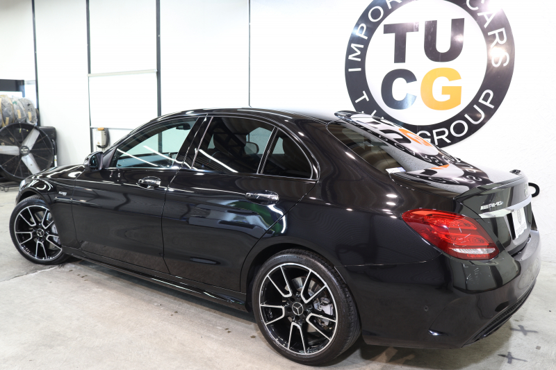 AMG Cクラス C43 4MATIC ｴｸｽｸﾙｰｼﾌﾞ&ﾚｰﾀﾞｰｾｰﾌﾃｨPKG　中期 ｷｰﾚｽｺﾞｰ 黒本革 ﾍｯﾄﾞｱｯﾌﾟD HDDﾅﾋﾞTV BT音楽 ﾌﾞﾙﾒｽﾀｰ ﾊﾞｯｸｶﾒﾗ PTS LEDﾗｲﾄ ﾊﾝｽﾞﾌﾘｰA AMG専用装備&ﾁｭｰﾆﾝｸﾞ 9AT　2年保証