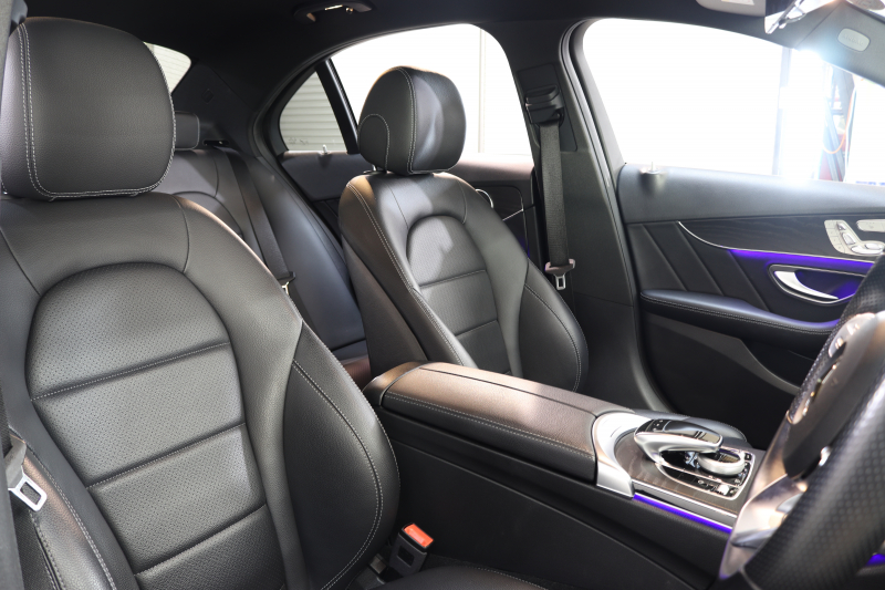 メルセデスベンツ Cクラス C200 4MATIC AVG AMGﾗｲﾝ ﾚｰﾀﾞｰｾｰﾌﾃｨPKG　BSG搭載 後期 ｷｰﾚｽｺﾞｰ 黒革 HDDﾅﾋﾞTV ｽﾏﾎ連携 ﾊﾞｯｸｶﾒﾗ PTS LEDﾗｲﾄ AMGｴｱﾛ&18AW ﾀﾞｲﾅﾐｯｸS ｴｱｻｽ 9AT　2年保証