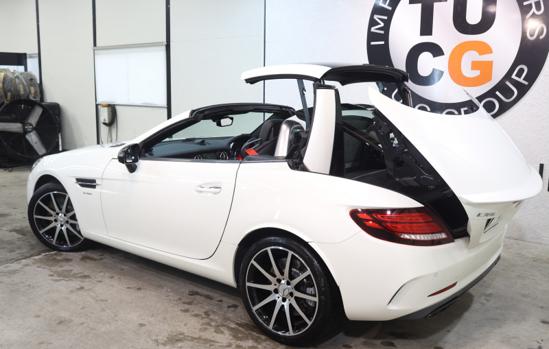 AMG SLC SLC43 AMGﾅｲﾄ&ﾚｰﾀﾞｰｾｰﾌﾃｨPKG　ｷｰﾚｽｺﾞｰ 黒本革 ﾏｼﾞｯｸｽｶｲR HDDﾅﾋﾞTV ｽﾏﾎ連携 harman/kardon ﾊﾞｯｸｶﾒﾗ PTS LEDﾗｲﾄ AMG専用装備&ﾁｭｰﾆﾝｸﾞ 9AT　2年保証