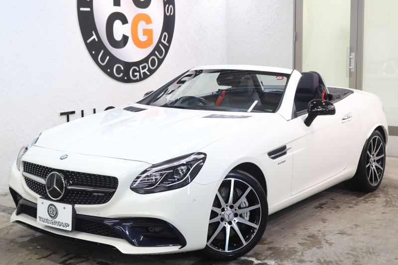 AMG SLC SLC43 AMGﾅｲﾄ&ﾚｰﾀﾞｰｾｰﾌﾃｨPKG　ｷｰﾚｽｺﾞｰ 黒本革 ﾏｼﾞｯｸｽｶｲR HDDﾅﾋﾞTV ｽﾏﾎ連携 harman/kardon ﾊﾞｯｸｶﾒﾗ PTS LEDﾗｲﾄ AMG専用装備&ﾁｭｰﾆﾝｸﾞ 9AT　2年保証