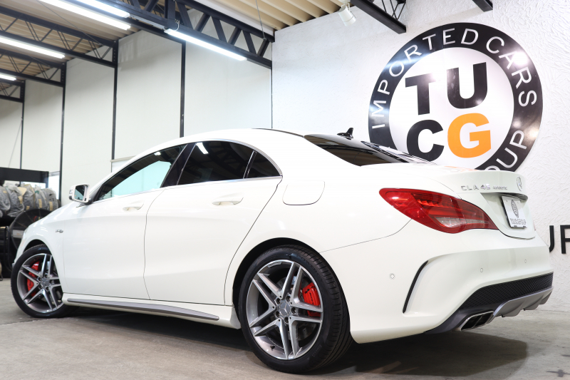 AMG CLAクラス CLA45 4MATIC ｱﾄﾞﾊﾞﾝｽﾄﾞ&ﾚｰﾀﾞｰｾｰﾌﾃｨPKG　1ｵｰﾅｰ 黒本革 HDDﾅﾋﾞTV BT音楽 harman/kardon ﾊﾞｯｸｶﾒﾗ PTS ｷｾﾉﾝ AMG専用装備&ﾁｭｰﾆﾝｸﾞ 7AT　2年保証