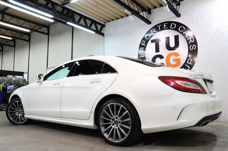 メルセデスベンツ CLS CLS220d AMGﾗｲﾝ ﾚｰﾀﾞｰｾｰﾌﾃｨPKG　後期 ｷｰﾚｽｺﾞｰ 黒本革 全席ﾋｰﾀｰ ｻﾝﾙｰﾌ HDDﾅﾋﾞTV ｽﾏﾎ連携 360ｶﾒﾗ PTS LEDﾗｲﾄ 自動ﾄﾗﾝｸ AMGｴｱﾛ&19AW ｴｱｻｽ 7AT　2年保証
