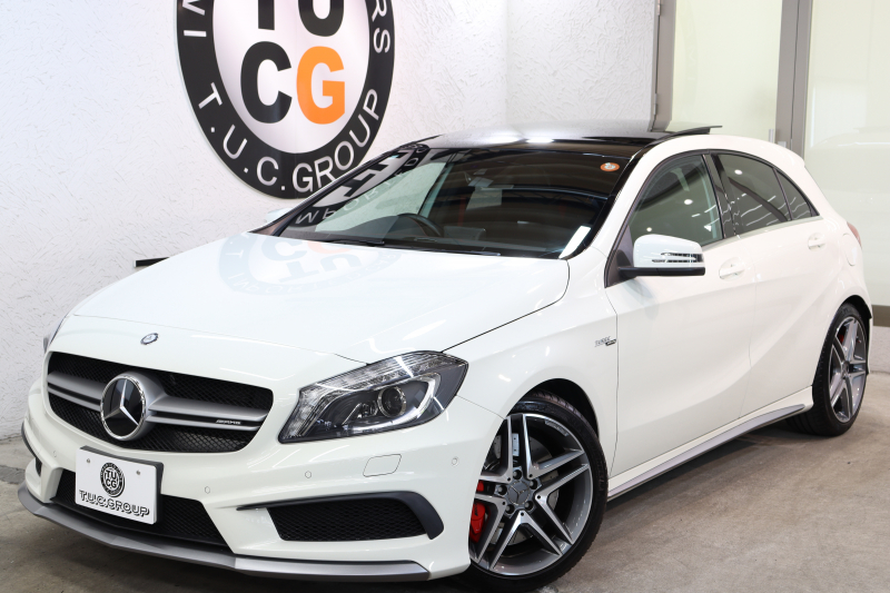 AMG Aクラス A45 4MATIC ﾚｰﾀﾞｰｾｰﾌﾃｨPKG　1ｵｰﾅｰ 黒本革 ﾊﾟﾉﾗﾏSR HDDﾅﾋﾞTV BT音楽 Bｶﾒﾗ PTS DSRC ｷｾﾉﾝﾗｲﾄ ﾚｯﾄﾞｼｰﾄﾍﾞﾙﾄ AMG専用装備&ﾁｭｰﾆﾝｸﾞ 7AT　2年保証