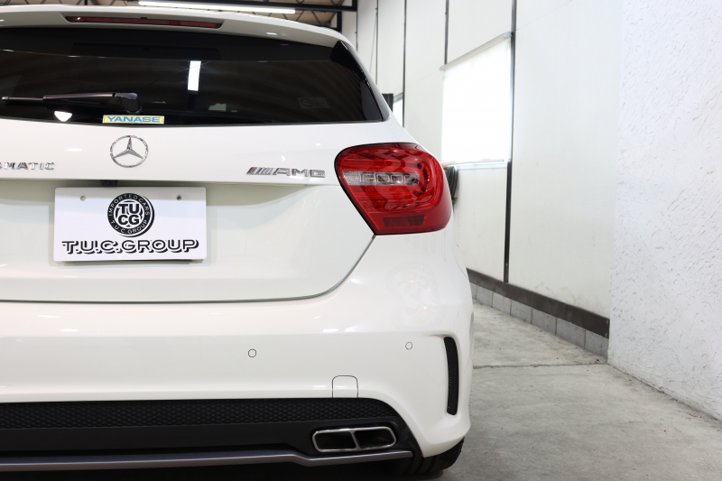 AMG Aクラス A45 4MATIC ﾚｰﾀﾞｰｾｰﾌﾃｨPKG　1ｵｰﾅｰ 黒本革 ﾊﾟﾉﾗﾏSR HDDﾅﾋﾞTV BT音楽 Bｶﾒﾗ PTS DSRC ｷｾﾉﾝﾗｲﾄ ﾚｯﾄﾞｼｰﾄﾍﾞﾙﾄ AMG専用装備&ﾁｭｰﾆﾝｸﾞ 7AT　2年保証
