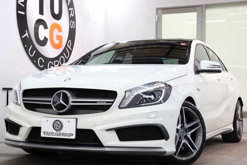 AMG Aクラス A45 4MATIC ﾚｰﾀﾞｰｾｰﾌﾃｨPKG　1ｵｰﾅｰ 黒本革 ﾊﾟﾉﾗﾏSR HDDﾅﾋﾞTV BT音楽 Bｶﾒﾗ PTS DSRC ｷｾﾉﾝﾗｲﾄ ﾚｯﾄﾞｼｰﾄﾍﾞﾙﾄ AMG専用装備&ﾁｭｰﾆﾝｸﾞ 7AT　2年保証