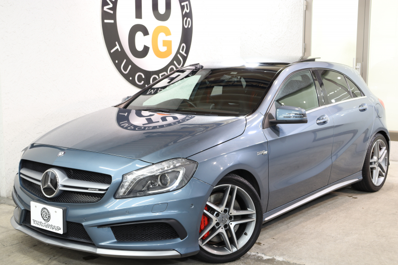 AMG Aクラス A45 4MATIC ﾚｰﾀﾞｰｾｰﾌﾃｨPKG　中期 ｷｰﾚｽｺﾞｰ 黒本革 ﾚｯﾄﾞｼｰﾄﾍﾞﾙﾄ ﾊﾟﾉﾗﾏSR HDDﾅﾋﾞTV&ｷｬﾝｾﾗｰ ﾊﾞｯｸｶﾒﾗ PTS ｷｾﾉﾝ AMG専用装備&ﾁｭｰﾆﾝｸﾞ 7AT 希少色ﾕﾆﾊﾞｰｽﾌﾞﾙｰ　2年保証