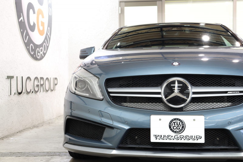 AMG Aクラス A45 4MATIC ﾚｰﾀﾞｰｾｰﾌﾃｨPKG　中期 ｷｰﾚｽｺﾞｰ 黒本革 ﾚｯﾄﾞｼｰﾄﾍﾞﾙﾄ ﾊﾟﾉﾗﾏSR HDDﾅﾋﾞTV&ｷｬﾝｾﾗｰ ﾊﾞｯｸｶﾒﾗ PTS ｷｾﾉﾝ AMG専用装備&ﾁｭｰﾆﾝｸﾞ 7AT 希少色ﾕﾆﾊﾞｰｽﾌﾞﾙｰ　2年保証