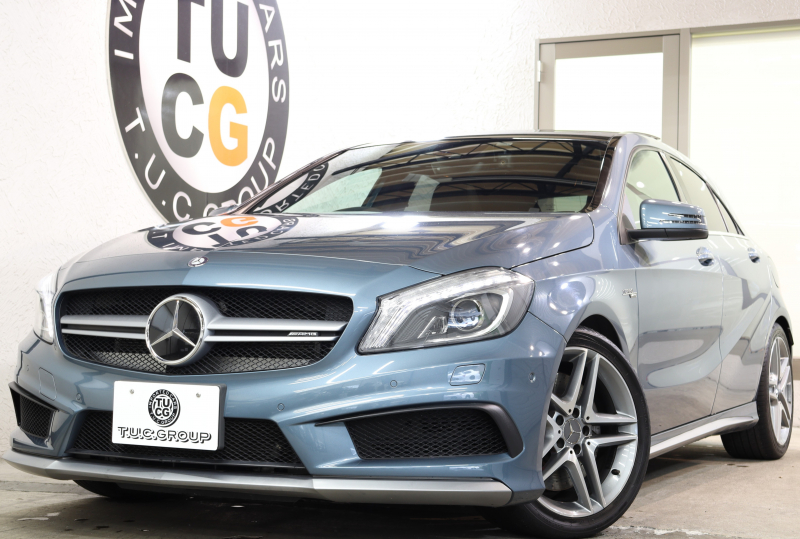 AMG Aクラス A45 4MATIC ﾚｰﾀﾞｰｾｰﾌﾃｨPKG　中期 ｷｰﾚｽｺﾞｰ 黒本革 ﾚｯﾄﾞｼｰﾄﾍﾞﾙﾄ ﾊﾟﾉﾗﾏSR HDDﾅﾋﾞTV&ｷｬﾝｾﾗｰ ﾊﾞｯｸｶﾒﾗ PTS ｷｾﾉﾝ AMG専用装備&ﾁｭｰﾆﾝｸﾞ 7AT 希少色ﾕﾆﾊﾞｰｽﾌﾞﾙｰ　2年保証