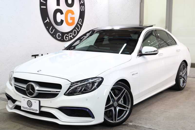 AMG Cクラス C63 ｴｸｽｸﾙｰｼﾌﾞ&ﾚｰﾀﾞｰｾｰﾌﾃｨPKG　ｷｰﾚｽｺﾞｰ 黒本革 ﾊﾟﾉﾗﾏSR ﾍｯﾄﾞｱｯﾌﾟD HDDﾅﾋﾞTV BT音楽 ﾌﾞﾙﾒｽﾀｰ ﾊﾞｯｸｶﾒﾗ PTS LEDﾗｲﾄ ﾊﾝｽﾞﾌﾘｰA AMG専用装備&ﾁｭｰﾆﾝｸﾞﾀﾞｲﾅﾐｯｸｾﾚｸﾄ　2年保証