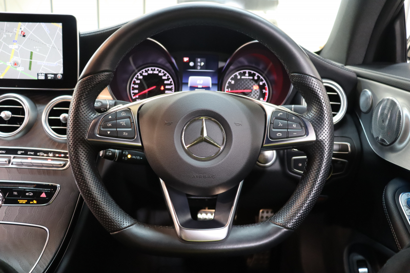 AMG Cクラス C43 4MATIC ｸｰﾍﾟ ﾚｰﾀﾞｰｾｰﾌﾃｨPKG　ｷｰﾚｽｺﾞｰ 黒本革 ﾍｯﾄﾞｱｯﾌﾟD HDDﾅﾋﾞTV BT音楽 ﾌﾞﾙﾒｽﾀｰ ﾊﾞｯｸｶﾒﾗ PTS LEDﾗｲﾄ ﾊﾝｽﾞﾌﾘｰA AMG専用装備&ﾁｭｰﾆﾝｸﾞﾀﾞｲﾅﾐｯｸｾﾚｸﾄ 9AT　2年保証