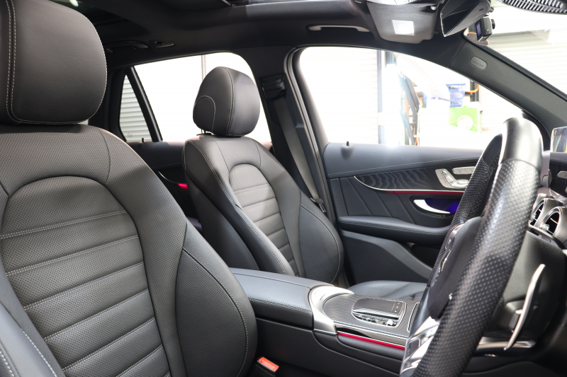 AMG GLC GLC43 4MATIC ﾚｻﾞｰｴｸｽｸﾙｰｼﾌﾞ&ﾚｰﾀﾞｰｾｰﾌﾃｨPKG　後期 ｷｰﾚｽｺﾞｰ 黒本革 ﾍﾞﾝﾁﾚｰﾀｰ ﾊﾟﾉﾗﾏSR ﾍｯﾄﾞｱｯﾌﾟD MBUXﾅﾋﾞTV BT音楽 ﾌﾞﾙﾒｽﾀｰ 360ｶﾒﾗ PTS LEDﾗｲﾄ ﾊﾝｽﾞﾌﾘｰA AMG専用装備&ﾁｭｰﾆﾝｸﾞ ｴｱｻｽ 9AT　2年保証