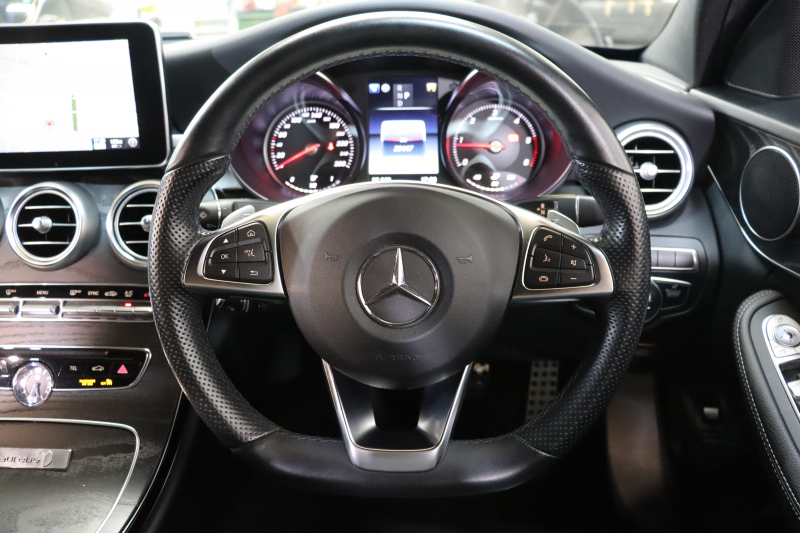 メルセデスベンツ Cクラス C220d ﾛｰﾚｳｽｴﾃﾞｨｼｮﾝ ﾚｰﾀﾞｰｾｰﾌﾃｨPKG　特別仕様車 ｷｰﾚｽｺﾞｰ 黒革 ｼｰﾄﾋｰﾀｰ HDDﾅﾋﾞTV&ｷｬﾝｾﾗｰ BT音楽 ﾊﾞｯｸｶﾒﾗ PTS LEDﾗｲﾄ AMGｴｱﾛ&18AW ﾀﾞｲﾅﾐｯｸS ｴｱｻｽ 9AT　2年保証