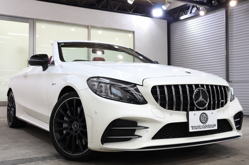 AMG Cクラス C43 4MATIC ｶﾌﾞﾘｵﾚ ﾚｰﾀﾞｰｾｰﾌﾃｨPKG　後期 赤本革 ｴｱｽｶｰﾌ ﾍｯﾄﾞｱｯﾌﾟD HDDﾅﾋﾞTV ｽﾏﾎ連携 ﾌﾞﾙﾒｽﾀｰ ﾊﾞｯｸｶﾒﾗ PTS LEDﾗｲﾄ AMG専用装備&ﾁｭｰﾆﾝｸﾞﾀﾞｲﾅﾐｯｸｾﾚｸﾄ ﾊﾟﾅﾒﾘｶｰﾅｸﾞﾘﾙ 赤幌 9AT　2年保証