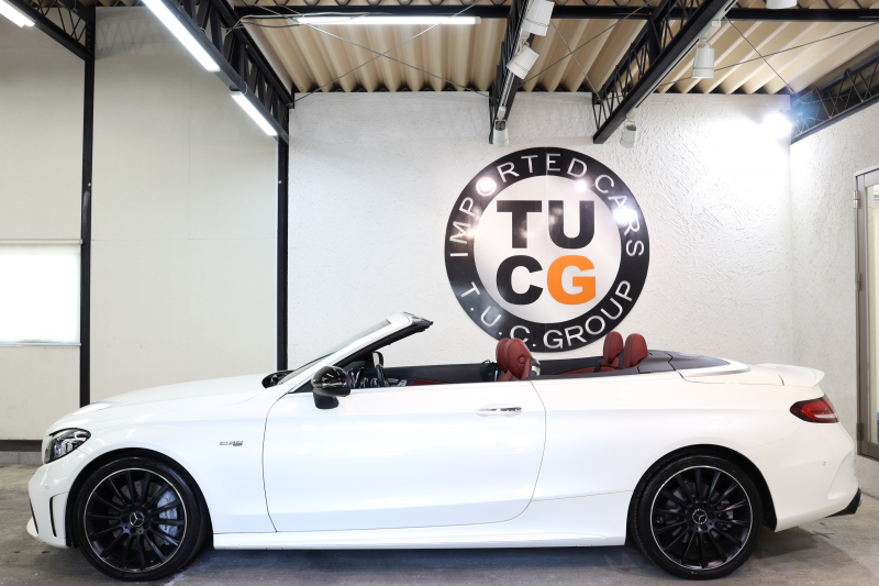 AMG Cクラス C43 4MATIC ｶﾌﾞﾘｵﾚ ﾚｰﾀﾞｰｾｰﾌﾃｨPKG　後期 赤本革 ｴｱｽｶｰﾌ ﾍｯﾄﾞｱｯﾌﾟD HDDﾅﾋﾞTV ｽﾏﾎ連携 ﾌﾞﾙﾒｽﾀｰ ﾊﾞｯｸｶﾒﾗ PTS LEDﾗｲﾄ AMG専用装備&ﾁｭｰﾆﾝｸﾞﾀﾞｲﾅﾐｯｸｾﾚｸﾄ ﾊﾟﾅﾒﾘｶｰﾅｸﾞﾘﾙ 赤幌 9AT　2年保証