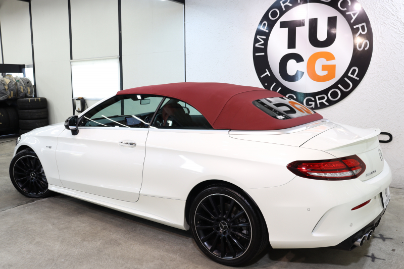 AMG Cクラス C43 4MATIC ｶﾌﾞﾘｵﾚ ﾚｰﾀﾞｰｾｰﾌﾃｨPKG　後期 赤本革 ｴｱｽｶｰﾌ ﾍｯﾄﾞｱｯﾌﾟD HDDﾅﾋﾞTV ｽﾏﾎ連携 ﾌﾞﾙﾒｽﾀｰ ﾊﾞｯｸｶﾒﾗ PTS LEDﾗｲﾄ AMG専用装備&ﾁｭｰﾆﾝｸﾞﾀﾞｲﾅﾐｯｸｾﾚｸﾄ ﾊﾟﾅﾒﾘｶｰﾅｸﾞﾘﾙ 赤幌 9AT　2年保証