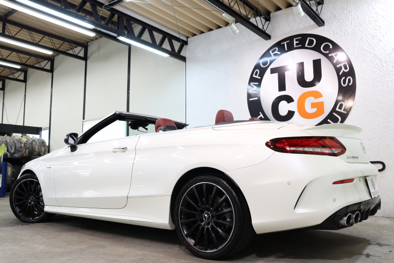 AMG Cクラス C43 4MATIC ｶﾌﾞﾘｵﾚ ﾚｰﾀﾞｰｾｰﾌﾃｨPKG　後期 赤本革 ｴｱｽｶｰﾌ ﾍｯﾄﾞｱｯﾌﾟD HDDﾅﾋﾞTV ｽﾏﾎ連携 ﾌﾞﾙﾒｽﾀｰ ﾊﾞｯｸｶﾒﾗ PTS LEDﾗｲﾄ AMG専用装備&ﾁｭｰﾆﾝｸﾞﾀﾞｲﾅﾐｯｸｾﾚｸﾄ ﾊﾟﾅﾒﾘｶｰﾅｸﾞﾘﾙ 赤幌 9AT　2年保証