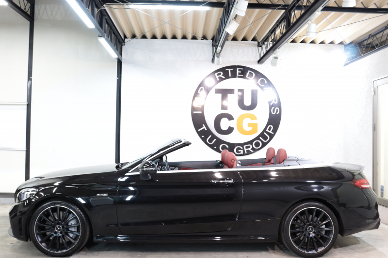 AMG Cクラス C43 4MATIC ｶﾌﾞﾘｵﾚ ﾚｰﾀﾞｰｾｰﾌﾃｨPKG　後期 赤本革 ｴｱｽｶｰﾌ ﾍｯﾄﾞｱｯﾌﾟD HDDﾅﾋﾞTV ｽﾏﾎ連携 ﾌﾞﾙﾒｽﾀｰ ﾊﾞｯｸｶﾒﾗ PTS LEDﾗｲﾄ AMG専用装備&ﾁｭｰﾆﾝｸﾞﾀﾞｲﾅﾐｯｸｾﾚｸﾄ ﾊﾟﾅﾒﾘｶｰﾅｸﾞﾘﾙ 赤幌 9AT　2年保証