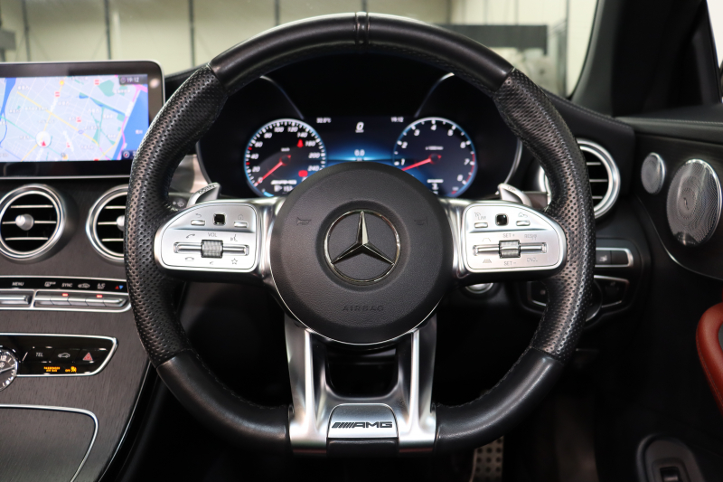 AMG Cクラス C43 4MATIC ｶﾌﾞﾘｵﾚ ﾚｰﾀﾞｰｾｰﾌﾃｨPKG　後期 赤本革 ｴｱｽｶｰﾌ ﾍｯﾄﾞｱｯﾌﾟD HDDﾅﾋﾞTV ｽﾏﾎ連携 ﾌﾞﾙﾒｽﾀｰ ﾊﾞｯｸｶﾒﾗ PTS LEDﾗｲﾄ AMG専用装備&ﾁｭｰﾆﾝｸﾞﾀﾞｲﾅﾐｯｸｾﾚｸﾄ ﾊﾟﾅﾒﾘｶｰﾅｸﾞﾘﾙ 赤幌 9AT　2年保証