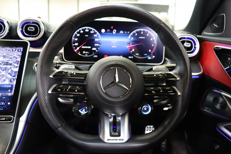 AMG Cクラス C43 4MATIC AMGﾅｲﾄ&ﾚｰﾀﾞｰｾｰﾌﾃｨPKG　BSG搭載 ｷｰﾚｽｺﾞｰ 赤/黒本革 ﾍﾞﾝﾁﾚｰﾀｰ ﾊﾟﾉﾗﾏSR ﾍｯﾄﾞｱｯﾌﾟD MBUXﾅﾋﾞTV ｽﾏﾎ連携 ﾌﾞﾙﾒｽﾀｰ 360ｶﾒﾗ PTS LEDﾗｲﾄ 自動ﾄﾗﾝｸ AMG専用装備&ﾁｭｰﾆﾝｸﾞ 9AT ﾘｱｱｸｽﾙｽﾃｱ　2年保証