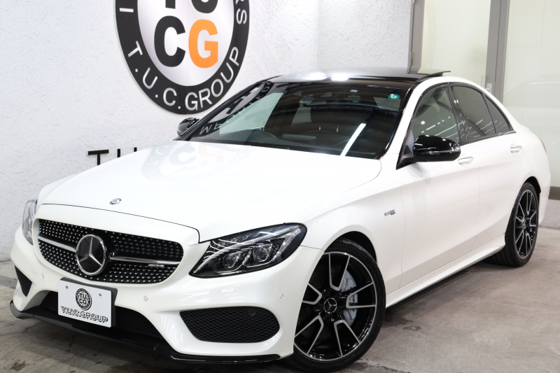 AMG Cクラス C43 4MATIC ｴｸｽｸﾙｰｼﾌﾞ&ﾚｰﾀﾞｰｾｰﾌﾃｨPKG　ｷｰﾚｽｺﾞｰ 黒本革 ﾊﾟﾉﾗﾏSR HDDﾅﾋﾞTV&ｷｬﾝｾﾗｰ BT音楽 ﾌﾞﾙﾒｽﾀｰ Bｶﾒﾗ PTS LEDﾗｲﾄ ﾊﾝｽﾞﾌﾘｰA AMG専用装備&ﾁｭｰﾆﾝｸﾞ 9AT　2年保証