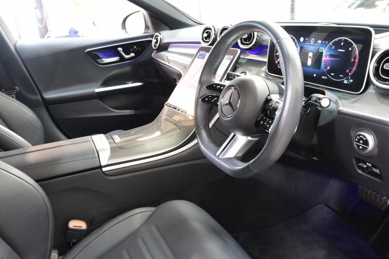 メルセデスベンツ Cクラス C220d ｽﾃｰｼｮﾝﾜｺﾞﾝ AVG AMGﾗｲﾝ ﾚｻﾞｰｴｸｽｸﾙｰｼﾌﾞ&ﾍﾞｰｼｯｸ&ﾚｰﾀﾞｰｾｰﾌﾃｨPKG　ISG搭載 ｷｰﾚｽｺﾞｰ 黒本革 ﾍｯﾄﾞｱｯﾌﾟD MBUXﾅﾋﾞTV&ARﾅﾋﾞ ｽﾏﾎ連携 360ｶﾒﾗ PTS LEDﾗｲﾄ ﾊﾝｽﾞﾌﾘｰA AMGｴｱﾛ&18AW 9AT 希少色ｾﾚﾅｲﾄｸﾞﾚｰ　2年保証