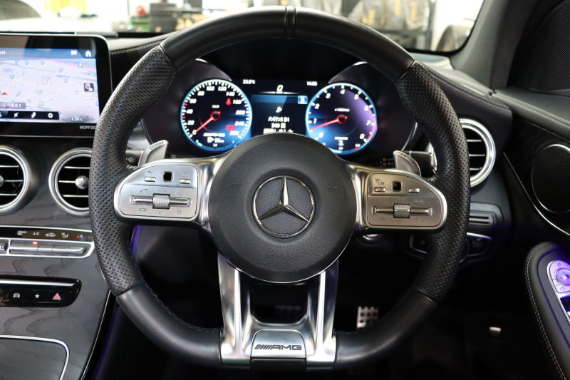 AMG GLC GLC43 4MATIC ﾚｻﾞｰｴｸｽｸﾙｰｼﾌﾞ&ﾚｰﾀﾞｰｾｰﾌﾃｨPKG　後期 ｷｰﾚｽｺﾞｰ 黒本革 ﾊﾟﾉﾗﾏSR HUD MBUXﾅﾋﾞTV BT音楽 360ｶﾒﾗ PTS LEDﾗｲﾄ 自動Rｹﾞｰﾄ AMG専用装備&ﾁｭｰﾆﾝｸﾞ 9AT　2年保証