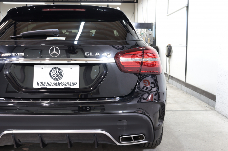 AMG GLA GLA45 4MATIC ﾚｰﾀﾞｰｾｰﾌﾃｨPKG　後期 ｷｰﾚｽｺﾞｰ 黒本革 SR HDDﾅﾋﾞTV ｽﾏﾎ連携 ﾊﾞｯｸｶﾒﾗ PTS LEDﾍｯﾄﾞﾗｲﾄ 自動Rｹﾞｰﾄ&ﾊﾝｽﾞﾌﾘｰA AMG専用装備&ﾁｭｰﾆﾝｸﾞ AMGｴｱﾛ&19AW 7AT　2年保証