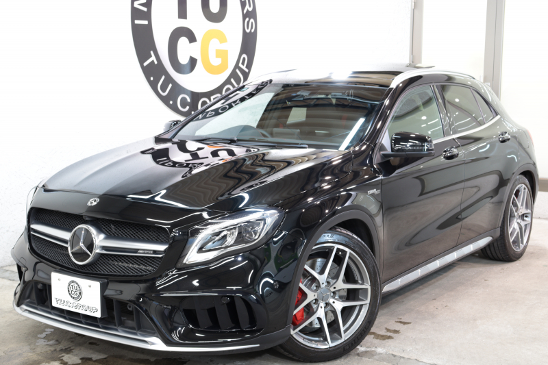 AMG GLA GLA45 4MATIC ﾚｰﾀﾞｰｾｰﾌﾃｨPKG　後期 ｷｰﾚｽｺﾞｰ 黒本革 SR HDDﾅﾋﾞTV ｽﾏﾎ連携 ﾊﾞｯｸｶﾒﾗ PTS LEDﾍｯﾄﾞﾗｲﾄ 自動Rｹﾞｰﾄ&ﾊﾝｽﾞﾌﾘｰA AMG専用装備&ﾁｭｰﾆﾝｸﾞ AMGｴｱﾛ&19AW 7AT　2年保証