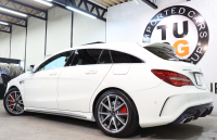 AMG CLAクラス CLA45 4MATIC ｼｭｰﾃｨﾝｸﾞﾌﾞﾚｰｸ ﾚｰﾀﾞｰｾｰﾌﾃｨPKG　後期 ｷｰﾚｽｺﾞｰ 黒本革 ﾊﾟﾉﾗﾏSR HDDﾅﾋﾞTV&ｷｬﾝｾﾗｰ ｽﾏﾎ連携 ﾊﾞｯｸｶﾒﾗ PTS LEDﾗｲﾄ 自動Rｹﾞｰﾄ ﾊﾝｽﾞﾌﾘｰA AMG専用装備&ﾁｭｰﾆﾝｸﾞ ﾊﾟﾅﾒﾘｶｰﾅｸﾞﾘﾙ 7AT　2年保証