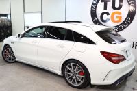 AMG CLAクラス CLA45 4MATIC ｼｭｰﾃｨﾝｸﾞﾌﾞﾚｰｸ ﾚｰﾀﾞｰｾｰﾌﾃｨPKG　後期 ｷｰﾚｽｺﾞｰ 黒本革 ﾊﾟﾉﾗﾏSR HDDﾅﾋﾞTV&ｷｬﾝｾﾗｰ ｽﾏﾎ連携 ﾊﾞｯｸｶﾒﾗ PTS LEDﾗｲﾄ 自動Rｹﾞｰﾄ ﾊﾝｽﾞﾌﾘｰA AMG専用装備&ﾁｭｰﾆﾝｸﾞ ﾊﾟﾅﾒﾘｶｰﾅｸﾞﾘﾙ 7AT　2年保証