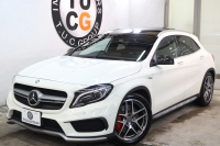 AMG GLA GLA45 4MATIC ﾚｰﾀﾞｰｾｰﾌﾃｨPKG　中期 ｷｰﾚｽｺﾞｰ 黒本革 ﾊﾟﾉﾗﾏSR HDDﾅﾋﾞTV ｽﾏﾎ連携 ﾊﾞｯｸｶﾒﾗ PTS ｷｾﾉﾝﾗｲﾄ 自動Rｹﾞｰﾄ AMG専用装備&ﾁｭｰﾆﾝｸﾞ 7AT　2年保証