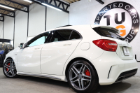 AMG Aクラス A45 4MATIC ﾚｰﾀﾞｰｾｰﾌﾃｨPKG　1ｵｰﾅｰ 黒本革 ﾊﾟﾉﾗﾏSR HDDﾅﾋﾞTV BT音楽 Bｶﾒﾗ PTS DSRC ｷｾﾉﾝﾗｲﾄ ﾚｯﾄﾞｼｰﾄﾍﾞﾙﾄ AMG専用装備&ﾁｭｰﾆﾝｸﾞ 7AT　2年保証
