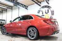 メルセデスベンツ Cクラス C200 ﾛｰﾚｳｽｴﾃﾞｨｼｮﾝ ｽﾎﾟｰﾂﾌﾟﾗｽ&ﾚｰﾀﾞｰｾｰﾌﾃｨPKG　特別仕様車 BSG搭載 後期 ｷｰﾚｽｺﾞｰ 黒革 ｼｰﾄﾋｰﾀｰ ﾍｯﾄﾞｱｯﾌﾟD HDDﾅﾋﾞTV ｽﾏﾎ連携 Bｶﾒﾗ PTS LEDﾗｲﾄ ﾊﾝｽﾞﾌﾘｰA AMGｴｱﾛ&18AW ｴｱｻｽ 9AT 希少色ﾋﾔｼﾝｽﾚｯﾄﾞ　2年保証